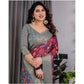Precious Women's Linen Printed Saree With Blouse Piece