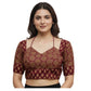 Trendy Women's Ajrakh Cotton Printed Sweetheart Padded Blouse (Maroon 38 Ready, Self Alterable 36 to 40)