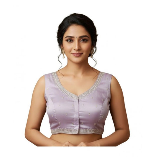 Graceful Women's Zimmi Choo Sequin Work V-Neck Padded Blouse (Lavender 38 Ready, Self Alterable 36 to 40)