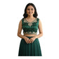 Wonderful Women's Zimmi Choo Embroidered V-Neck Padded Blouse (Green 38 Ready, Self Alterable 36 to 40)