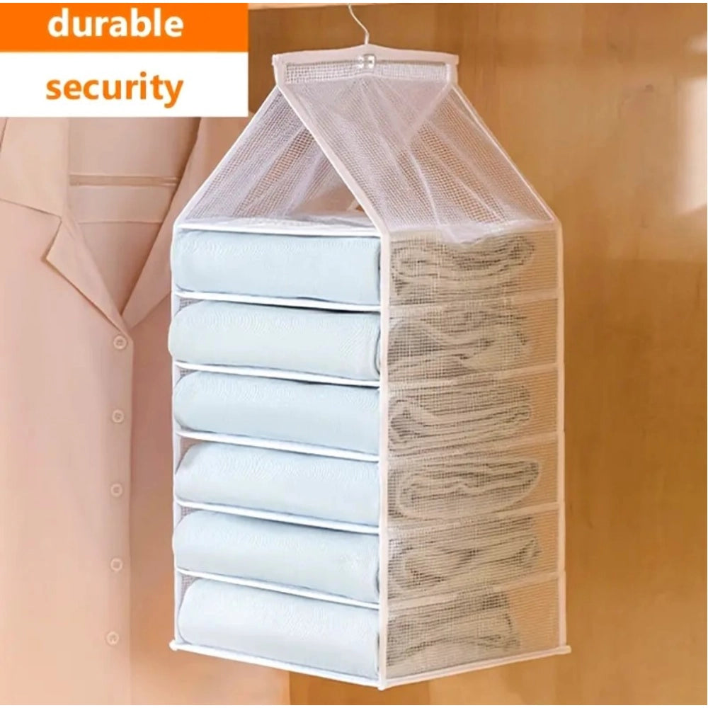 Groovy Hanging Foldable Fabric Closet Organizer with 6 Shelves