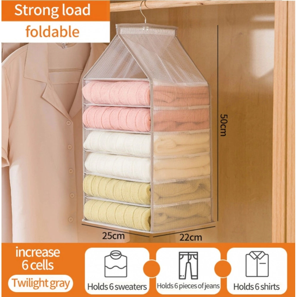 Groovy Hanging Foldable Fabric Closet Organizer with 6 Shelves