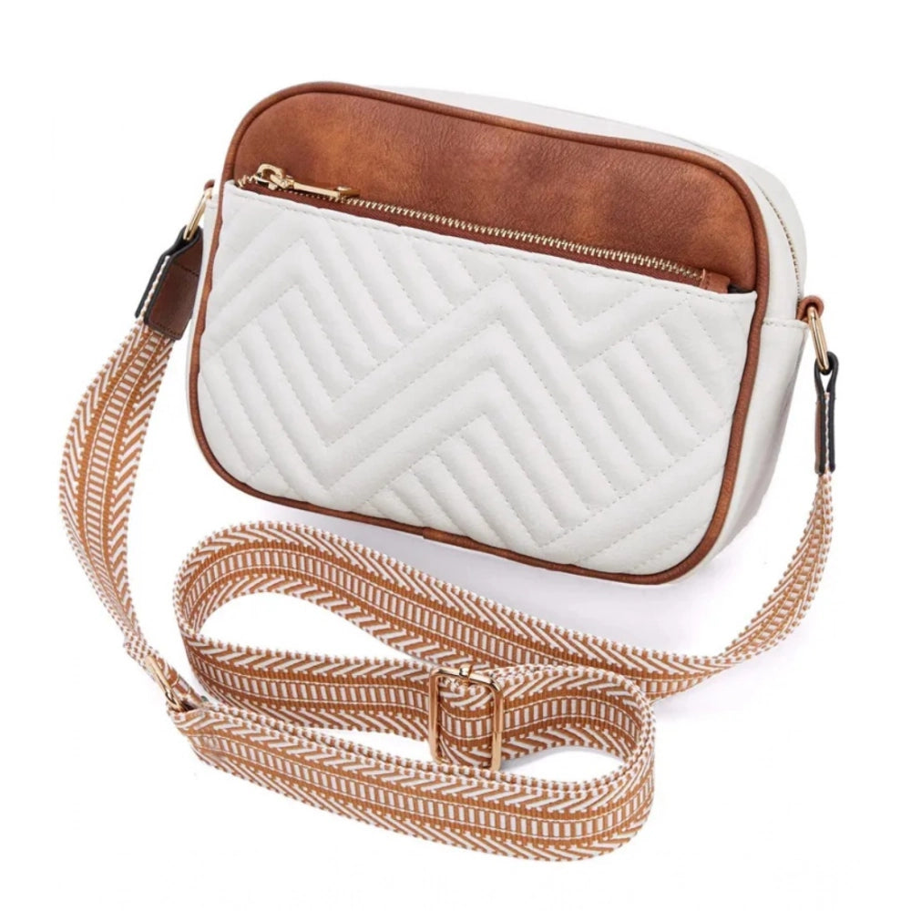 Graceful Women's PU Leather Zipper Sling Bag
