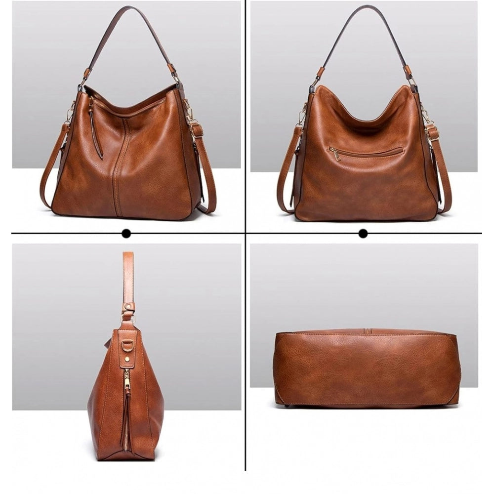 Attractive Women's PU Leather Zipper Handbag