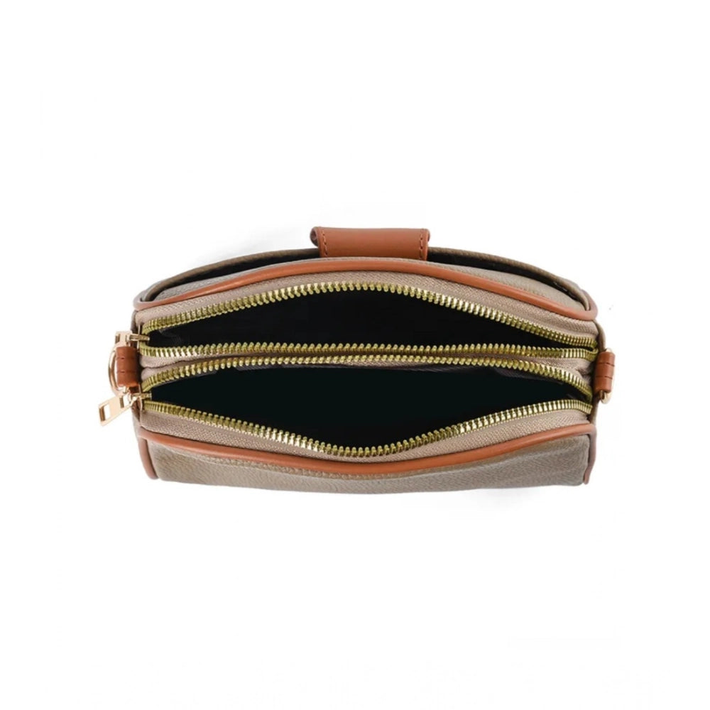 Classy Women's PU Leather Zipper Sling Bag