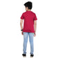 Designer Boy's Cotton Grapic Printed Round Neck T-Shirt (Marron)