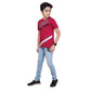 Designer Boy's Cotton Grapic Printed Round Neck T-Shirt (Marron)