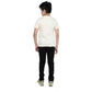 Designer Boy's Cotton Grapic Printed Round Neck T-Shirt (Beige )