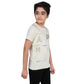 Designer Boy's Cotton Grapic Printed Round Neck T-Shirt (Beige )
