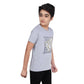 Designer Boy's Cotton Grapic Printed Round Neck T-Shirt (Grey Melange)