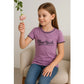 Stunning Girl's Cotton Printed Round Neck T-Shirt (Lavander)