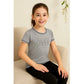 Stunning Girl's Cotton Printed Round Neck T-Shirt (Grey)