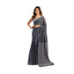 Attractive Women's Faux Linen Printed Ready-to-Wear Saree With Blouse Piece (Black)