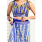 Attractive Women's Faux Linen Printed Ready-to-Wear Saree With Blouse Piece (Blue)