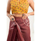 Attractive Women's Faux Linen Printed Ready-to-Wear Saree With Blouse Piece (Brown)