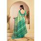 Attractive Women's Faux Linen Printed Ready-to-Wear Saree With Blouse Piece (Light Green)