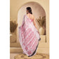 Attractive Women's Faux Linen Printed Ready-to-Wear Saree With Blouse Piece (Pink)