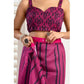 Designer Women's Faux Linen Printed Ready-to-Wear Saree With Blouse Piece (Magenta)