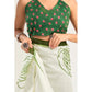 Designer Women's Faux Linen Printed Ready-to-Wear Saree With Blouse Piece (White)