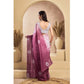 Designer Women's Faux Linen Printed Ready-to-Wear Saree With Blouse Piece (Wine)