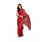 Designer Women's Faux Linen Printed Ready-to-Wear Saree With Blouse Piece (Red)