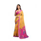 Designer Women's Faux Linen Printed Ready-to-Wear Saree With Blouse Piece (Yellow)