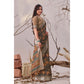 Stunning Women's Faux Linen Printed Saree With Blouse Piece