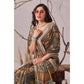 Stunning Women's Faux Linen Printed Saree With Blouse Piece