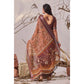 Stunning Women's Faux Linen Printed Saree With Blouse Piece