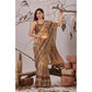 Stunning Women's Faux Linen Printed Saree With Blouse Piece