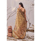 Stunning Women's Faux Linen Printed Saree With Blouse Piece