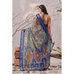 Stunning Women's Faux Linen Printed Saree With Blouse Piece
