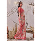 Stunning Women's Faux Linen Printed Saree With Blouse Piece