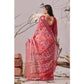 Stunning Women's Faux Linen Printed Saree With Blouse Piece