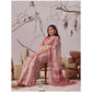 Stunning Women's Faux Linen Printed Saree With Blouse Piece