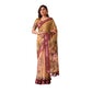 Stunning Women's Faux Linen Printed Saree With Blouse Piece