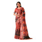 Stunning Women's Faux Linen Printed Saree With Blouse Piece