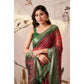 Stunning Women's Faux Linen Printed Saree With Blouse Piece