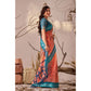 Stunning Women's Faux Linen Printed Saree With Blouse Piece