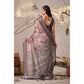 Beautiful Women's Faux Linen Printed Saree With Blouse Piece