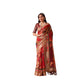 Beautiful Women's Faux Linen Printed Saree With Blouse Piece