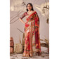 Beautiful Women's Faux Linen Printed Saree With Blouse Piece
