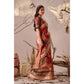 Beautiful Women's Faux Linen Printed Saree With Blouse Piece