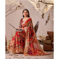 Beautiful Women's Faux Linen Printed Saree With Blouse Piece