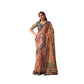 Beautiful Women's Faux Linen Printed Saree With Blouse Piece