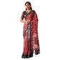 Beautiful Women's Faux Linen Printed Saree With Blouse Piece