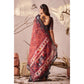 Beautiful Women's Faux Linen Printed Saree With Blouse Piece