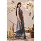 Beautiful Women's Faux Linen Printed Saree With Blouse Piece