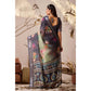 Beautiful Women's Faux Linen Printed Saree With Blouse Piece