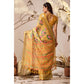 Beautiful Women's Faux Linen Printed Saree With Blouse Piece